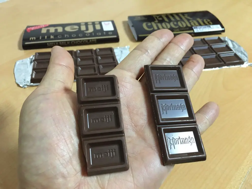 Morinaga Milk Chocolate and Meiji Milk Chocolate of
